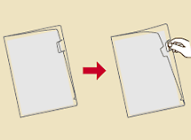 クリアファイルのストッパーを外すイメージ